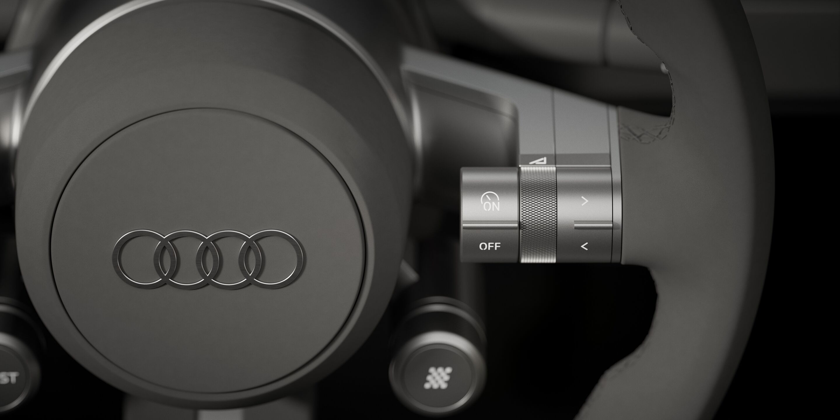 Руль Audi Concept C и алюминиевые органы управления